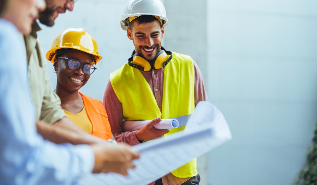 Real,Estate,Project,Construction,Site,With,Architectural,Engineer,,Investor,And